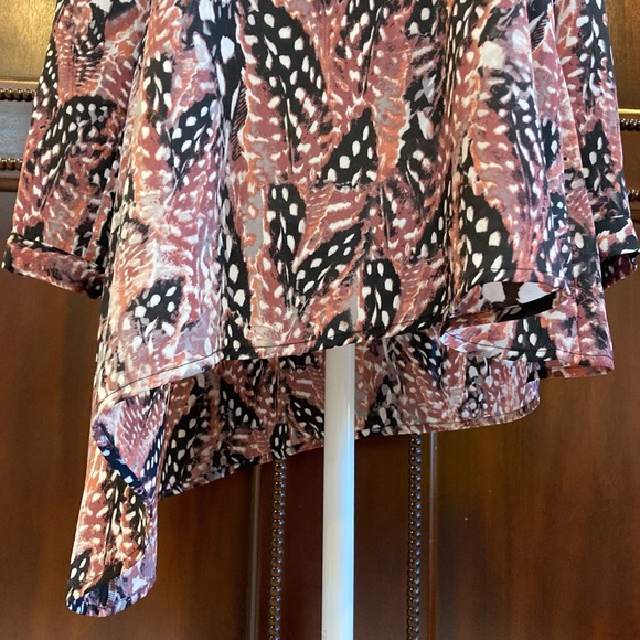 Feather Mini Dress Tunic Lolo Asymmetrical Long Sleeve Size Small S - Picture 6 of 11